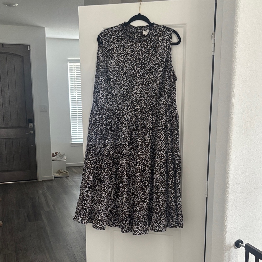 Chic Soul Black and White Floral Midi Dress
